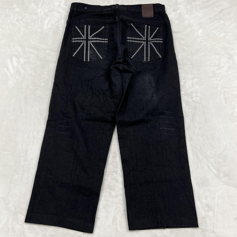 Marx & Dutch Jeans Mens 34x30 Black Legendary Embroidered Pockets Straight Leg